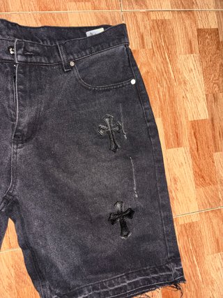 Pantalón corto vaquero negro Chrome Hearts