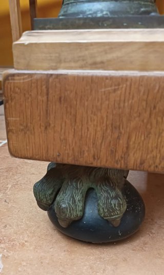 Escritorio Clásico Estilo Imperio Madera y Piel