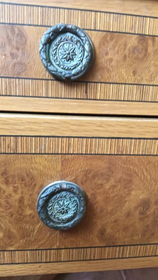 Escritorio Clásico Estilo Imperio Madera y Piel