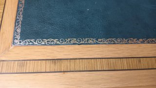 Escritorio Clásico Estilo Imperio Madera y Piel