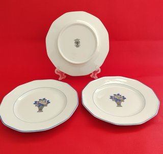 3 Platos Porcelana Biarritz Limoges