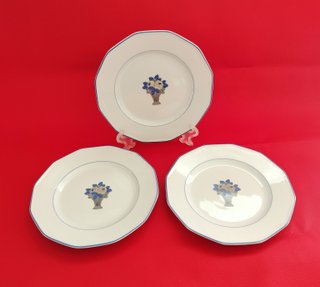 3 Platos Porcelana Biarritz Limoges