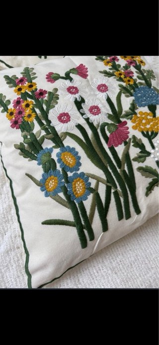 2 Fundas Cojín Bordadas Flores