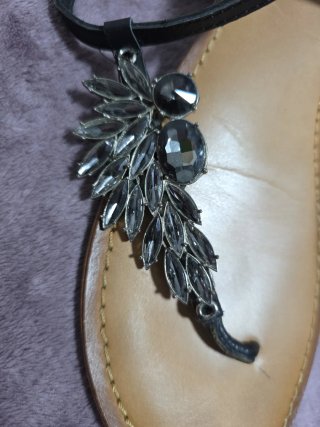 Sandalias mujer talla 40 adornos plateados