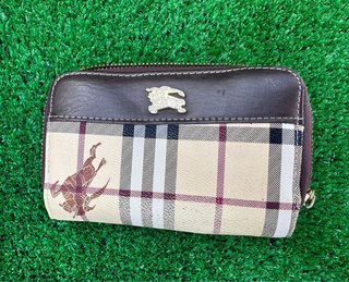 Cartera Burberry Cuadros Marrón y Beige