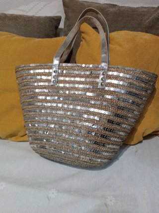 Bolso de playa con lentejuelas