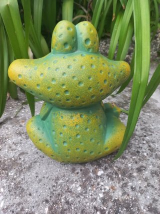 Simpatica ranocchia decorativa da giardino