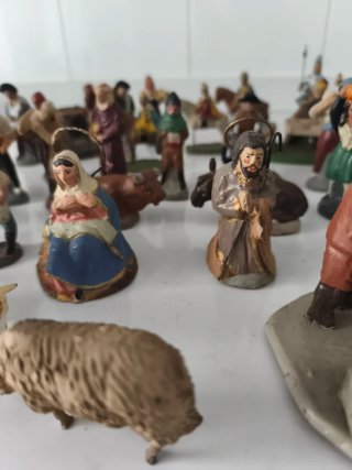 Lote figuras del portal de Belén de barro