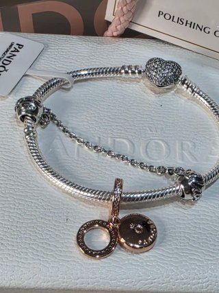 Pulsera Pandora+cierre seguridad +charm