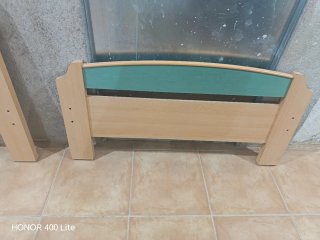 Cabecero y piecero cama 90cm madera y metal