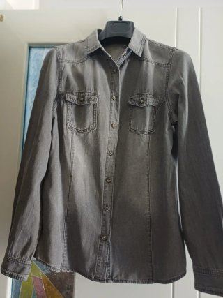 Camicia jeans donna grigio
