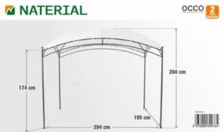Pérgola Jardín Aluminio y Tela 4x3