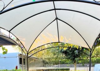 Pérgola Jardín Aluminio y Tela 4x3