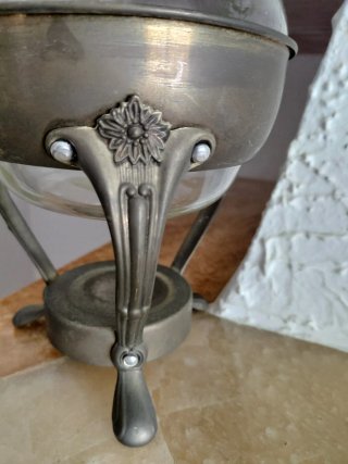 Licorera decorativa vintage cristal y soporte 37cm