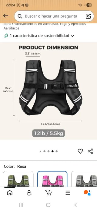 Arnés de peso rosa con manual 12 LBS