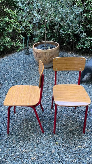Par de sillas vintage madera y metal