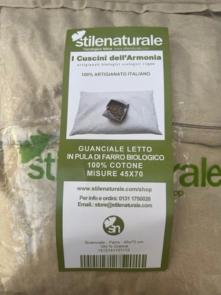 Guanciale letto naturale 45x70 cm