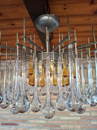 Lámpara Techo Vintage Cristal Dorado