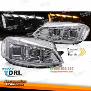 FAROS DELANTEROS SEQ CROMADOS PARA VW GOLF 7 17-1