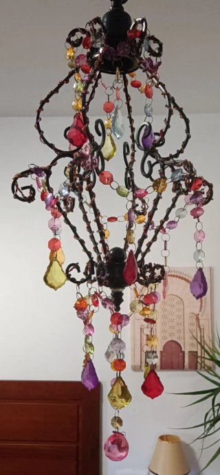 Lámpara Colgante Boho Forja Multicolor