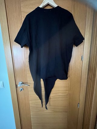 Camiseta Zara Negra Anudada Talla L