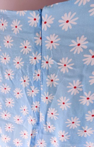 Pareo azul de playa con flores blancas Talla 3XL
