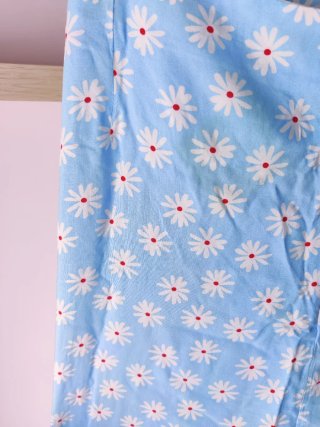 Pareo azul de playa con flores blancas Talla 3XL