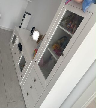 Mueble comedor madera maciza con cristal