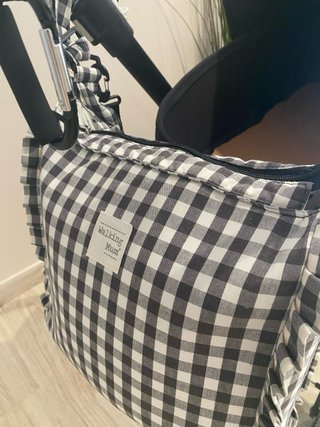 Bolso Carro Bebé Vichy Negro Walking Mum