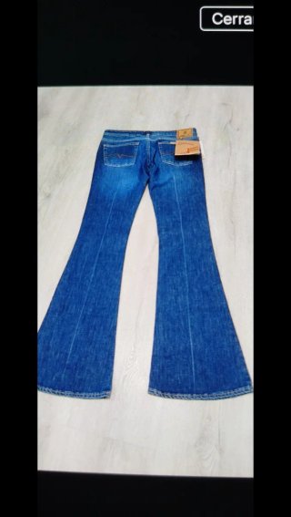 Pantalón vaquero vintage flare azul, Y2K