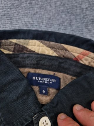 Polo Rugby Burberry Rayas Beige Negro Talla M