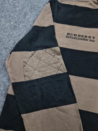 Polo Rugby Burberry Rayas Beige Negro Talla M