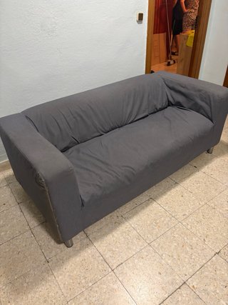 Sofá Ikea 3 plazas gris tela
