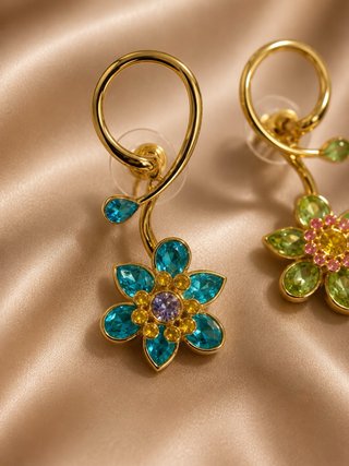 Pendientes Florales Estilo Swarovski - NUEVO