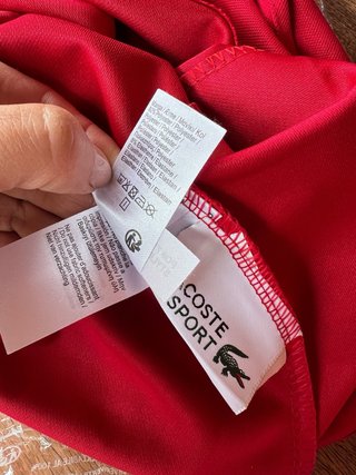 Polo Lacoste Rojo Piqué y Malla