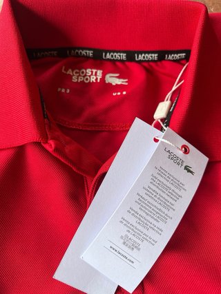 Polo Lacoste Rojo Piqué y Malla