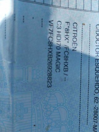 Piloto matrícula citroen 03606900 c3 i 1.4 1527384
