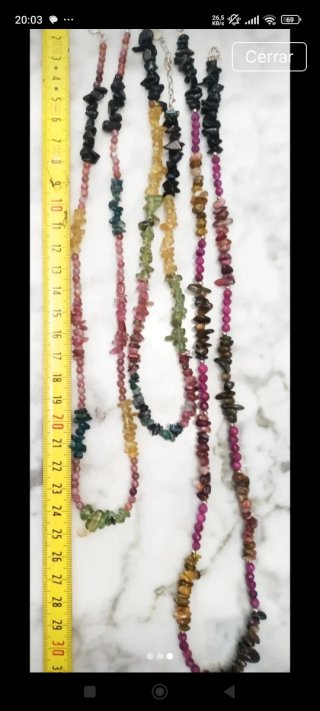 Collar Turmalinas Naturales Plata 925