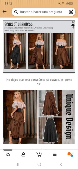 Falda Scarlet Darkness S
