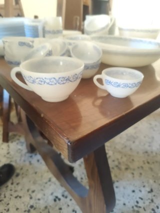 Vajilla 100 piezas porcelana azul y blanco