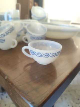 Vajilla 100 piezas porcelana azul y blanco