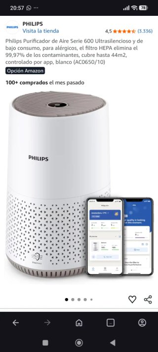 Purificador de aire Philips Blanco