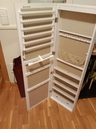 Espejo joyero de pared blanco