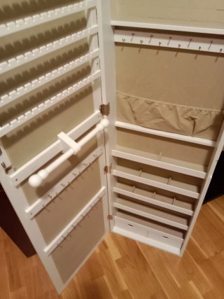 Espejo joyero de pared blanco