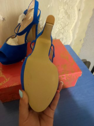 Sandalias de tacón azul
