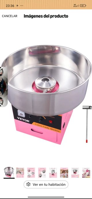 Máquina de Algodón de Azúcar VEVOR Rosa
