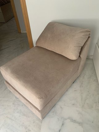 Bonito puff de tela lavable beige
