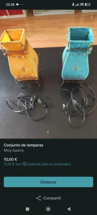 Conjunto de 2 lámparas decorativas