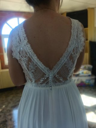 Vestido Novia Vintage Encaje Fluido