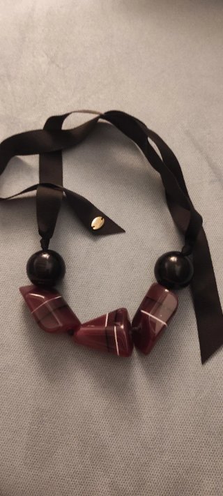 Collar Mango Negro y Rojo